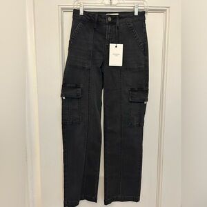 NWT Hidden Mother Tracey Jeans Pants Cargo Black Size 26